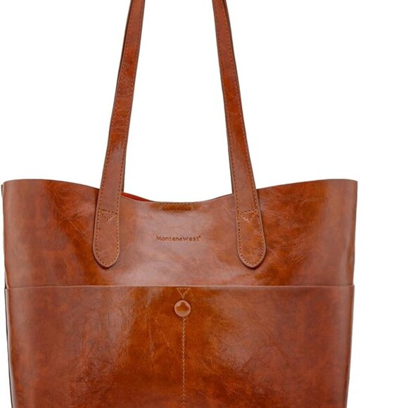 Women Tote Bag PU Leather Large Capacity Organizer Shoulder Bag